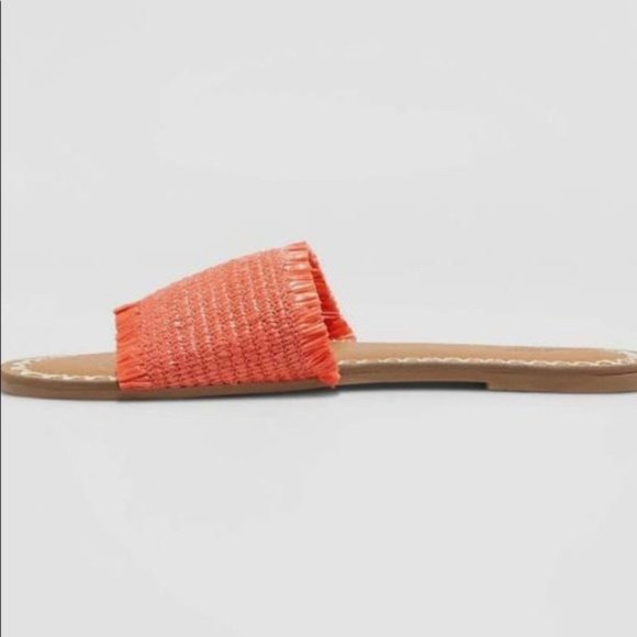 Universal Thread Slide Sandals Luciana Red Size 8 Woven Slip On - Picture 3 of 9